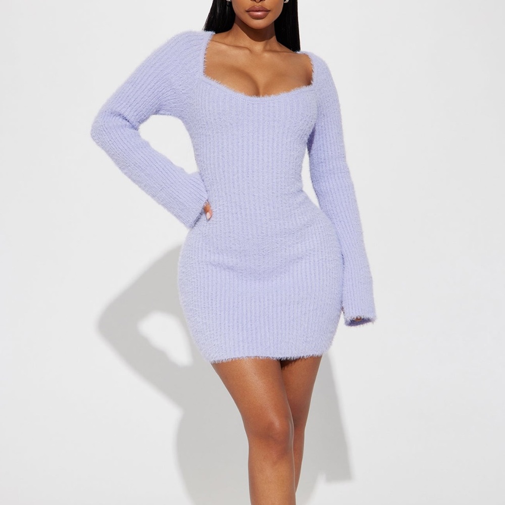 Lavender cozy sweater dress